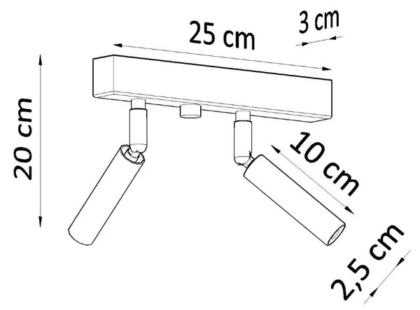 Bodové svietidlo Eyetech, 2x čierne kovové tienidlo, (možnosť polohovania)