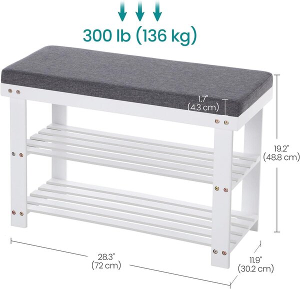 REGÁL NA TOPÁNKY, biela, farba jaseňa, 71/49/29 cm - Online Only drobný nábytok, Online Only
