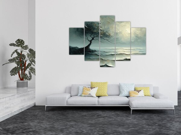 Obraz - Olejomaľba stromu s oceánom (150x105 cm)