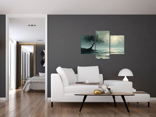 Obraz - Olejomaľba stromu s oceánom (90x60 cm)