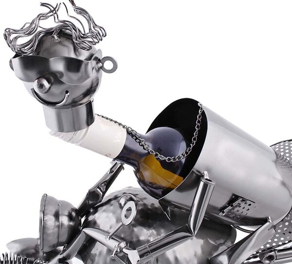 Stojan na víno Kovový model motorky 56cm (Praktický darček pre motorkára)