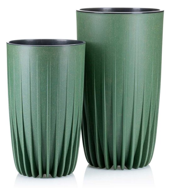 PLASTOVÝ KVETINÁČ STRIPPED ECO 42X25 CM ZELENÁ
