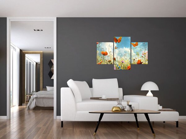 Obraz - Motýle na letnej lúke (90x60 cm)