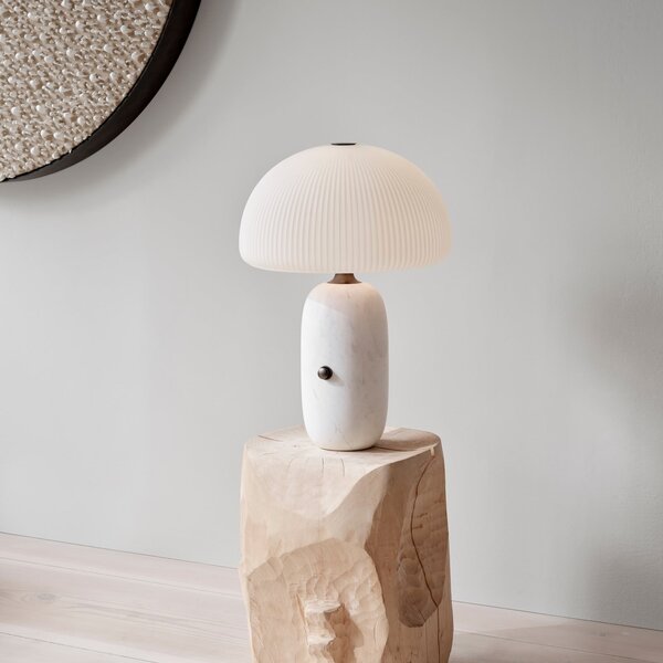 Stolové Lampa Vipp, stmievateľné, Biela, Obývacia izba, Sklo