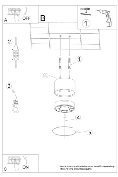 Stropné LED svietidlo Dio, 1x LED 10w, 4000k, w