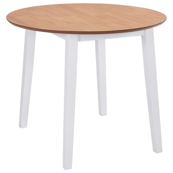Jedálenský stôl so sklápacou doskou, okrúhly, MDF, biely