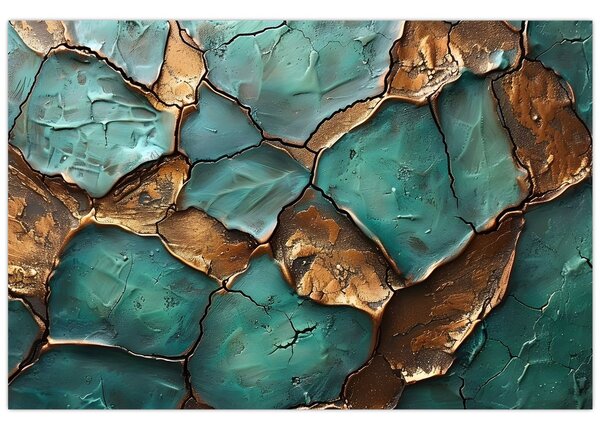 Obraz - Zeleno-zlatá maľba (90x60 cm)