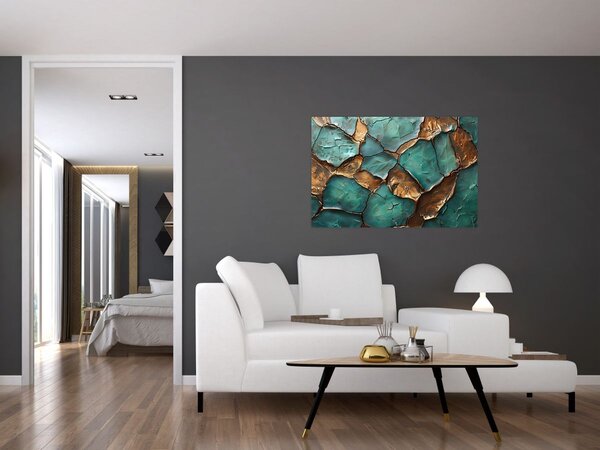 Obraz - Zeleno-zlatá maľba (90x60 cm)