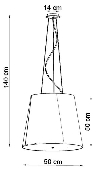 Závesné svietidlo Geneve, 1x čierne textilné tienidlo, (biele sklo), (fi 50 cm)