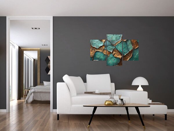 Obraz - Zeleno-zlatá maľba (90x60 cm)