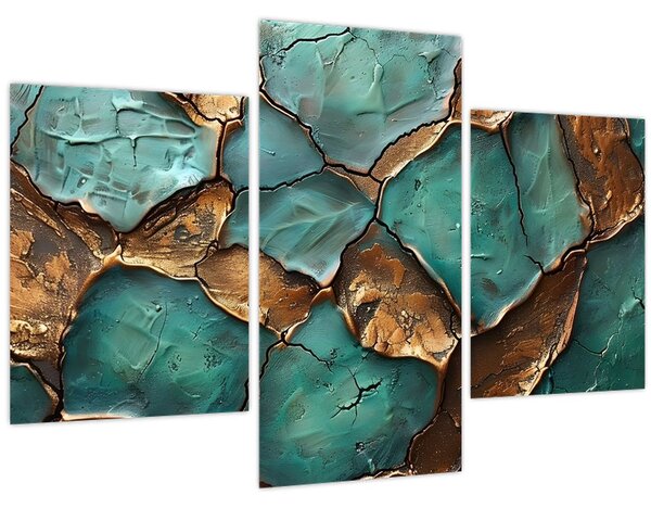 Obraz - Zeleno-zlatá maľba (90x60 cm)