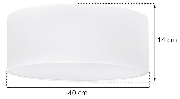 Stropné svietidlo Gaja, 1x biele textilné tienidlo, (biele plexisklo), (fi 40cm)