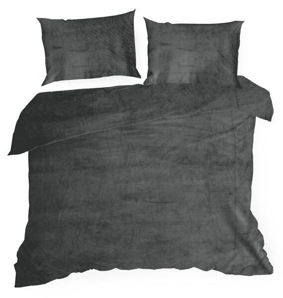 FLEECOVÉ OBLIEČKY FLANO2 200X220 CM, 2 KS 70X80 CM SIVÉ