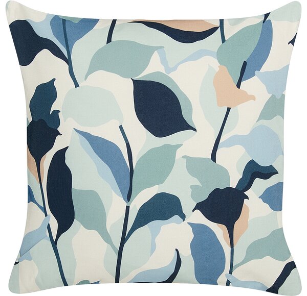 Sada 2 záhradných vankúšov modrá polyester 45 x 45 vzor listov moderný štýl vonkajšie dekorácie vodoodolné