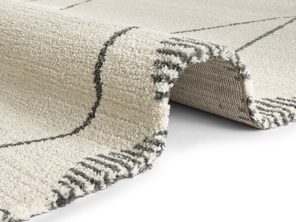 ELLE Decoration , AKCIA: 80x150 cm Kusový koberec Glow 103665 Cream/Grey z kolekcie Elle, biela, obývacia izba