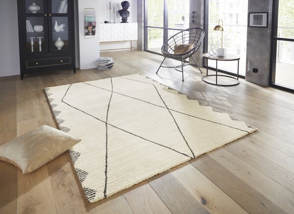 ELLE Decoration , AKCIA: 80x150 cm Kusový koberec Glow 103665 Cream/Grey z kolekcie Elle, biela, obývacia izba