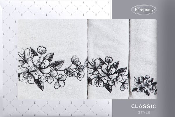 FROTÉ UTERÁK SOFIA SADA 1KS 30X50 CM, 1KS 50X90 CM, 1KS 70X140 CM BIELA