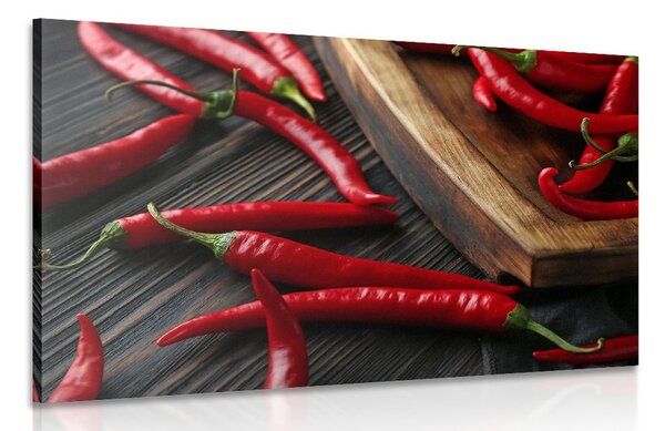 Obraz doska s chili papričkami