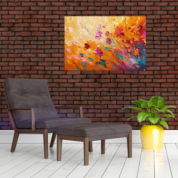 Obraz - Maľba farebných kvetov (90x60 cm)
