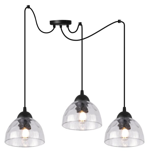 Závesné svietidlo Venice Spider, 3x číre sklenené tienidlo
