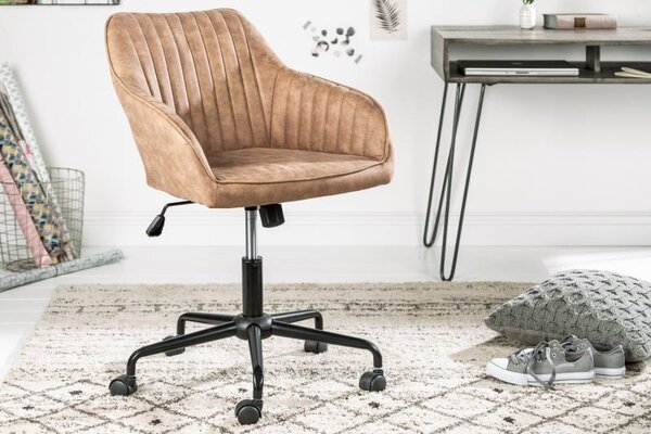 Svetlohnedá kancelárska stolička Turin vo vintage štýle »