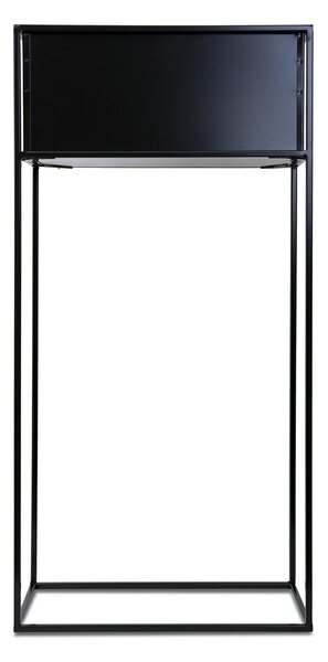 KOVOVÝ KVETINÁČ SO STOJANOM RECT 90X24X44 CM ČIERNA