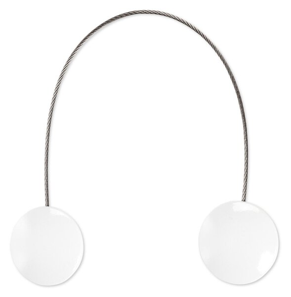 SADA 2KS DEKORAČNÁ SPONA NA ZÁVES WHITE S MAGNETOM 4 X 13 CM BIELA