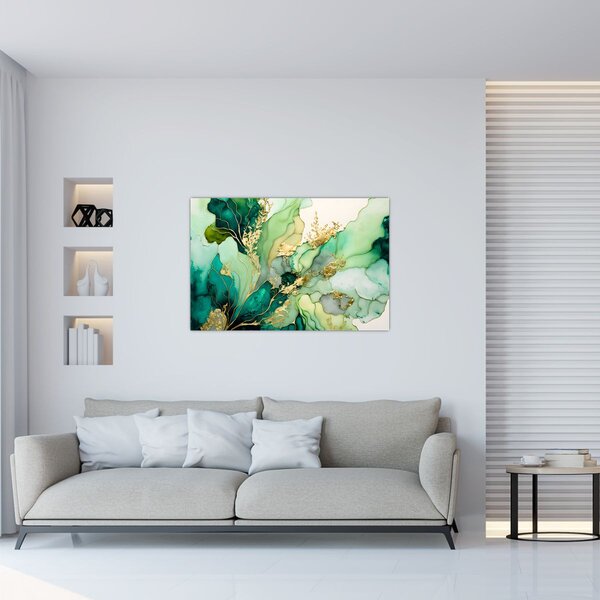 Obraz - Zelená abstrakcia (90x60 cm)