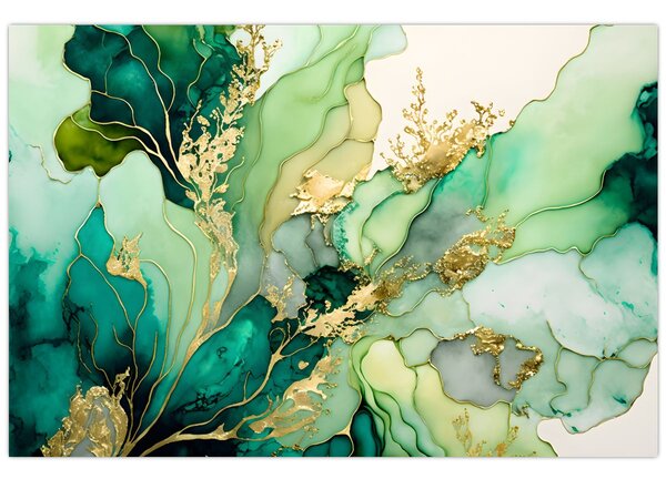 Obraz - Zelená abstrakcia (90x60 cm)