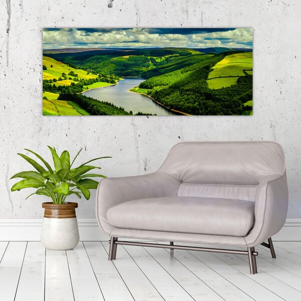 Obraz - Zelená krajina (120x50 cm)