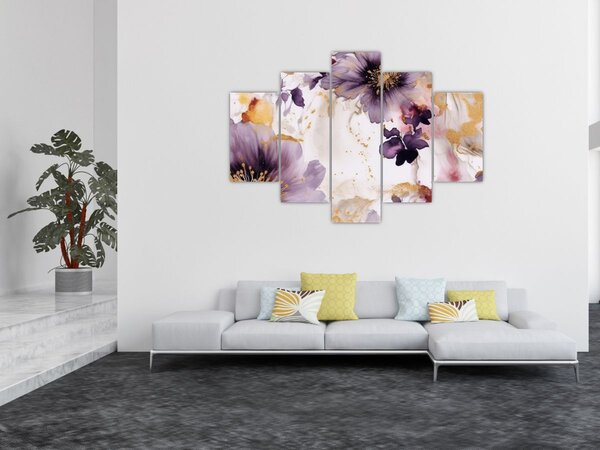 Obraz - Akvarelové kvety (150x105 cm)