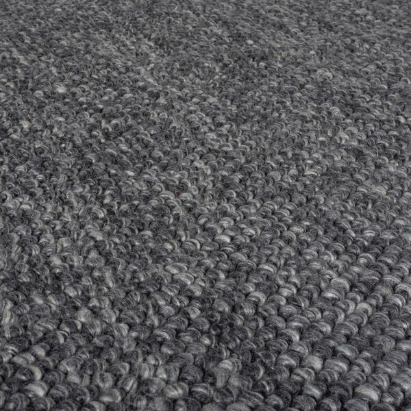 Tmavosivý ručne tkaný behúň s prímesou vlny 60x230 cm Minerals – Flair Rugs