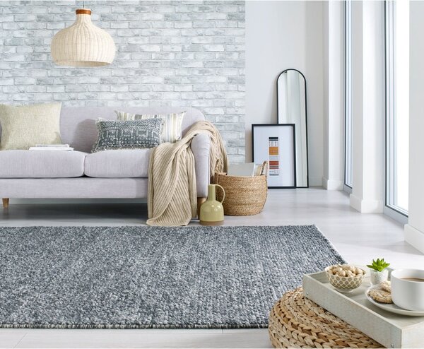 Tmavosivý ručne tkaný koberec s prímesou vlny 160x230 cm Minerals – Flair Rugs
