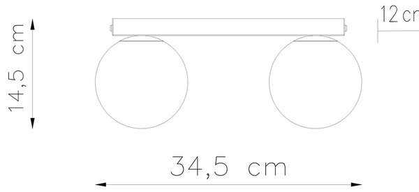 Stropné svietidlo Yoli, 2x biele sklenené tienidlo, w