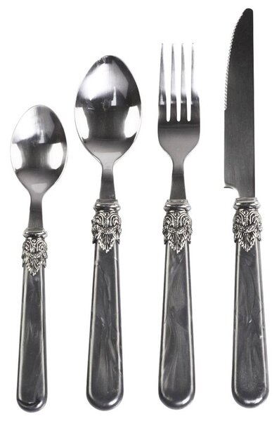 Súprava príboru Silver Deco Coal – 16 ks