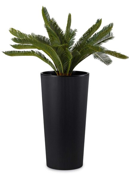 PLASTOVÝ KVETINÁČ URBANIKA ECO SADA 2KS 57X30 CM+46,6X25,5 CM ČIERNA BT