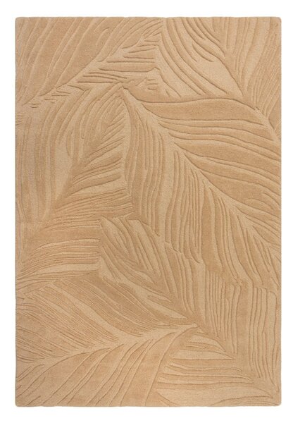 Svetlohnedý vlnený koberec Flair Rugs Lino Leaf, 160 x 230 cm