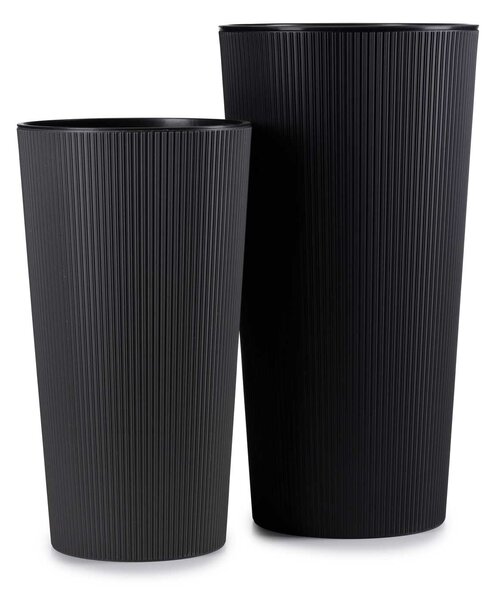 PLASTOVÝ KVETINÁČ URBANIKA ECO SADA 2KS 57X30 CM+46,6X25,5 CM ČIERNA BT