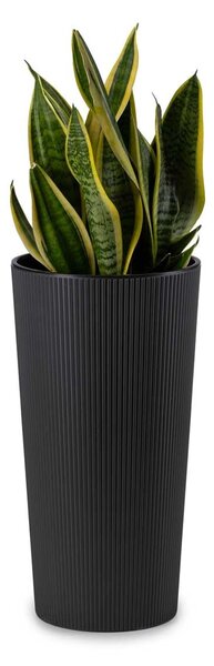 PLASTOVÝ KVETINÁČ URBANIKA ECO SADA 2KS 57X30 CM+46,6X25,5 CM ČIERNA BT
