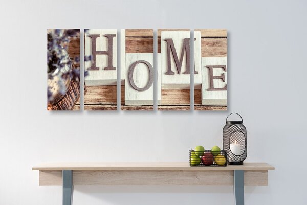 5-dielny obraz písmenka Home