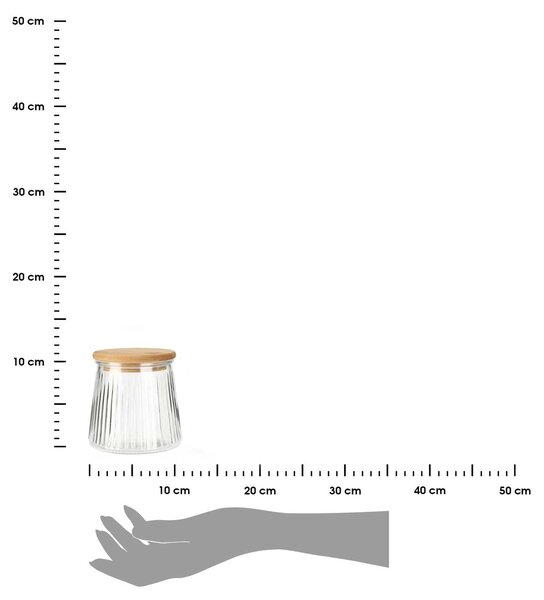 Sklenená nádoba na potraviny Ribbed 680ml