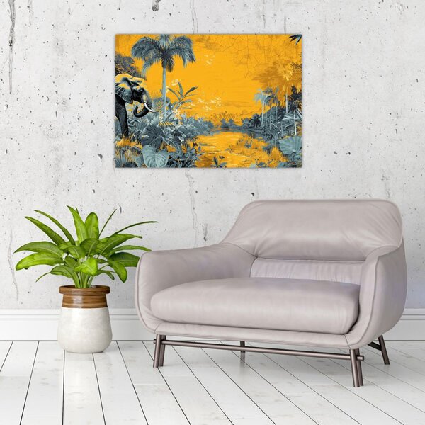 Obraz - Slon v prírode (70x50 cm)