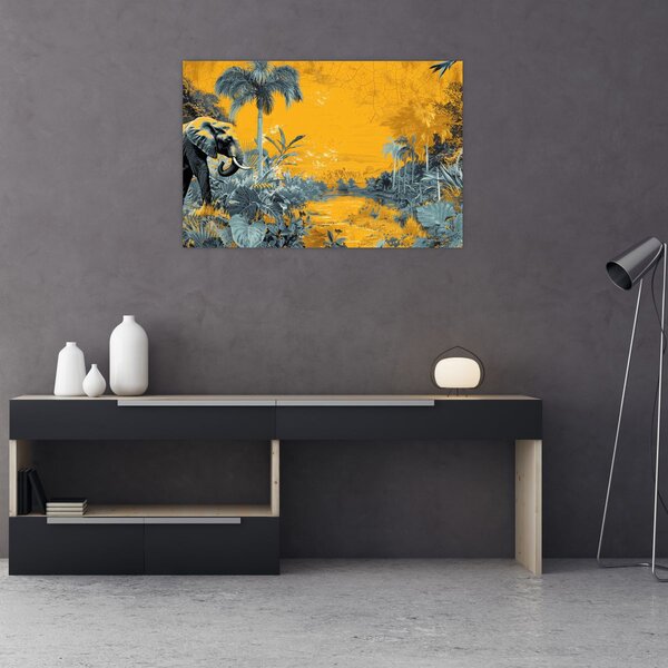 Obraz - Slon v prírode (90x60 cm)