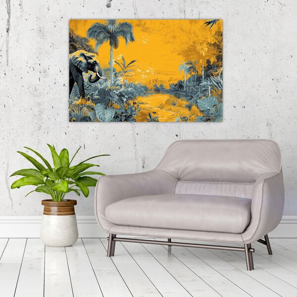 Obraz - Slon v prírode (90x60 cm)