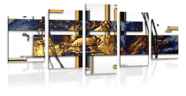 5-dielny obraz luxusná abstrakcia