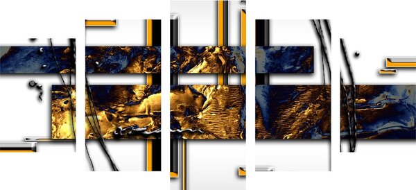 5-dielny obraz luxusná abstrakcia