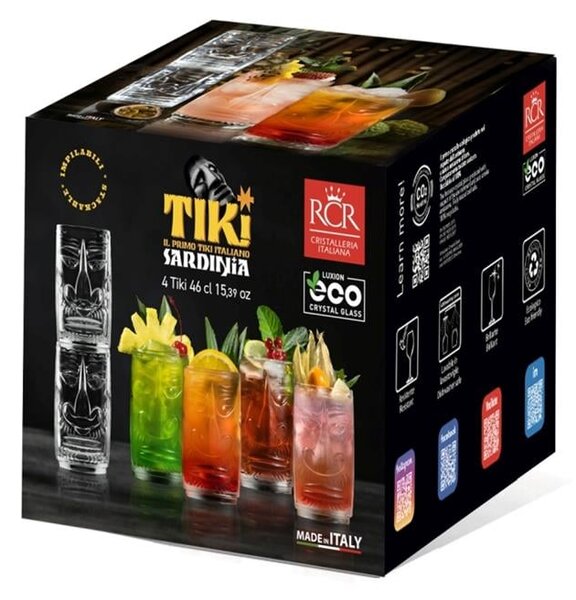 RCR POHÁR NA VODU TIKI SARDINIA 450ML SADA 4 KS