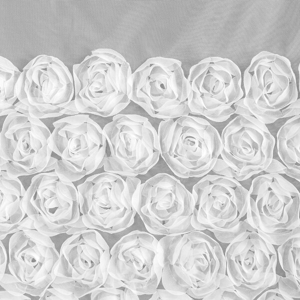 ZÁCLONA NA PÁSKE EVA MINGE ROSES3 350X270 CM BIELA