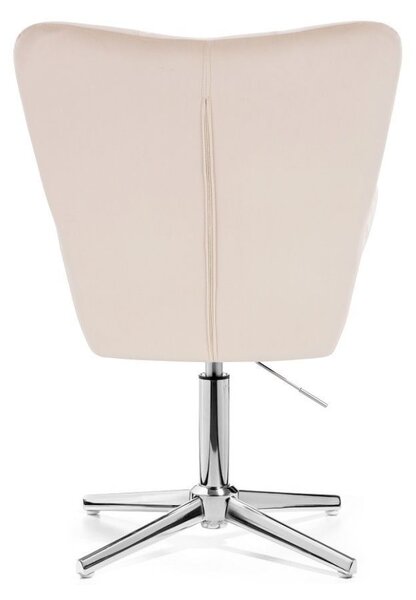 LuxuryForm DESIGN Kreslo AURORA VELUR na striebornom kríži - krémové