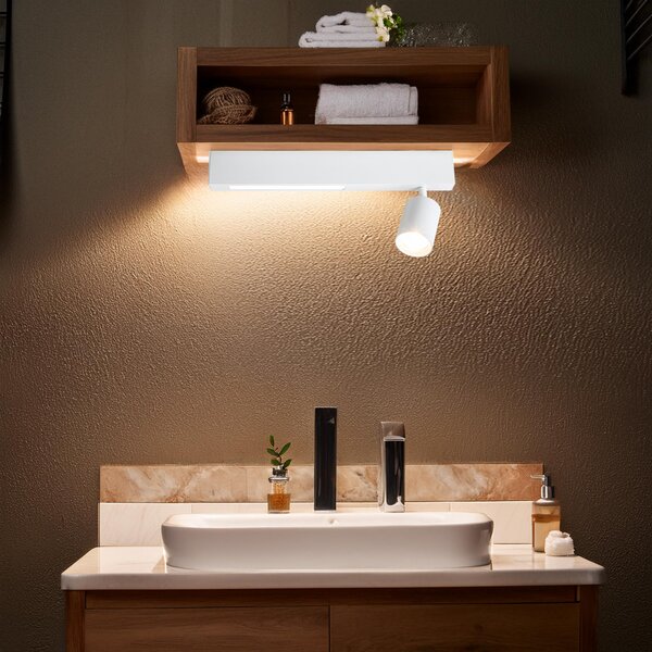 Stropné svietidlo Magnet, 1x biele kovové tienidlo + 1x LED 5W, w